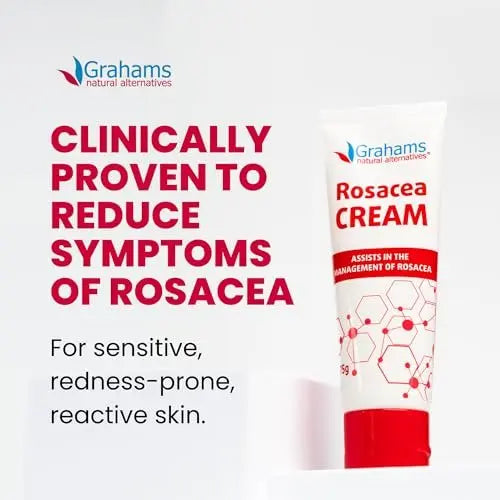 Grahams Natural Rosacea Treatment for Face Redness – Clinically Proven Anti Redness Moisturizer, Soothes & Reduces Flare Ups, Hypoallergenic & Steroid-Free (2.64 oz) Avelisse
