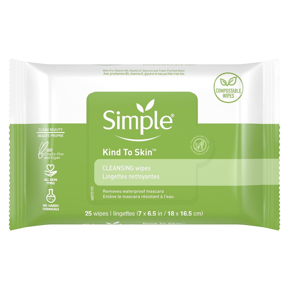 Simple Kind to Skin Facial Wipes – Gentle & Effective Makeup Remover Cleansing Wipes, 25 Count - görsel 2