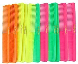 Krest 7 Inch All Purpose Hair Comb – Neon Mix (12-Pack) for Barbers & Hairstylists - görsel 1