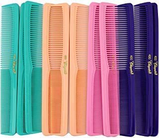 Krest 7 Inch All Purpose Hair Comb - Fresh Mix (12 Units) for Barbers & Hairstylists - görsel 1
