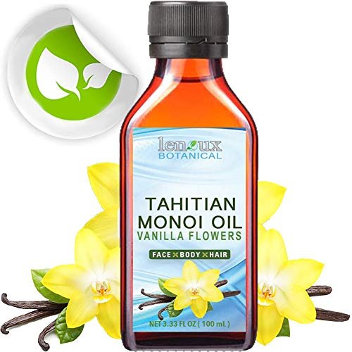 Lenoux Botanical Tahitian Monoi Oil Vanilla - 100% Pure Moisturizer for Face, Body, Hair, Lips & Nails, 3.33 Fl Oz (100 ml) - görsel 1
