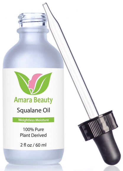 100% Pure Plant Derived Squalane Oil Moisturizer - Face, Body, Skin & Hair Oil - 2 Fl Oz by Amara Beauty Avelisse