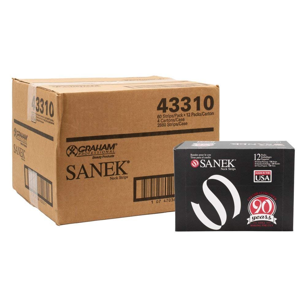 Graham Beauty Sanek Neck Strips - 12 Packs (60 Count) - Made in USA Avelisse