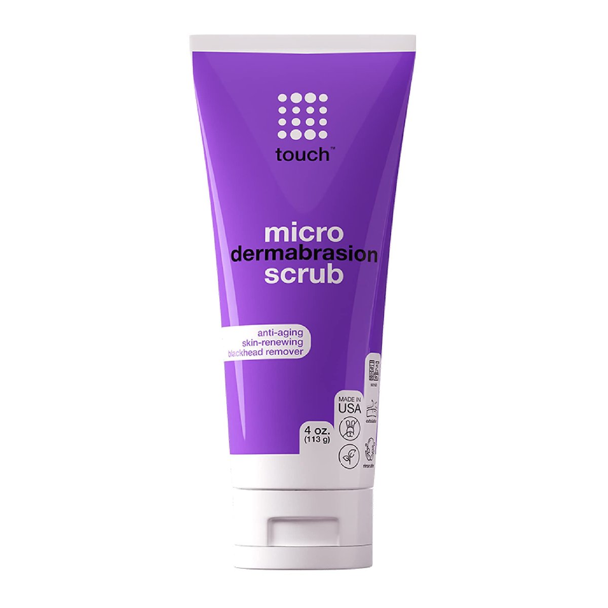 TOUCH Microdermabrasion Facial Scrub & Face Exfoliator – Dermatologist Grade Crystals for Anti-Aging, Wrinkles, Dullness & Pores – Large 4 oz Avelisse