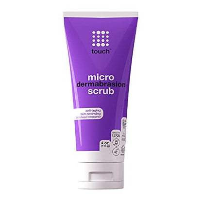 TOUCH Microdermabrasion Facial Scrub & Face Exfoliator – Dermatologist Grade Crystals for Anti-Aging, Wrinkles, Dullness & Pores – Large 4 oz Avelisse