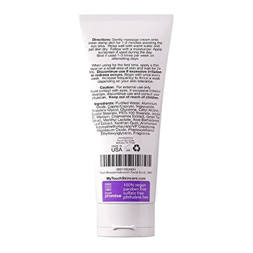TOUCH Microdermabrasion Facial Scrub & Face Exfoliator – Dermatologist Grade Crystals for Anti-Aging, Wrinkles, Dullness & Pores – Large 4 oz Avelisse