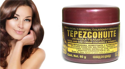 Del Indio Papago Tepezcohuite Cream with Collagen and Vitamin E - 60g