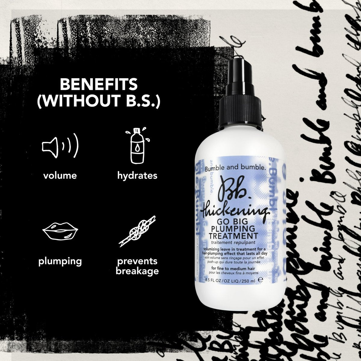 Bumble and bumble. Thickening Go Big Plumping Hair Treatment Spray | Heat Protection | Softening + Defining | Straight to Wavy, 8.5 Fl Oz Avelisse