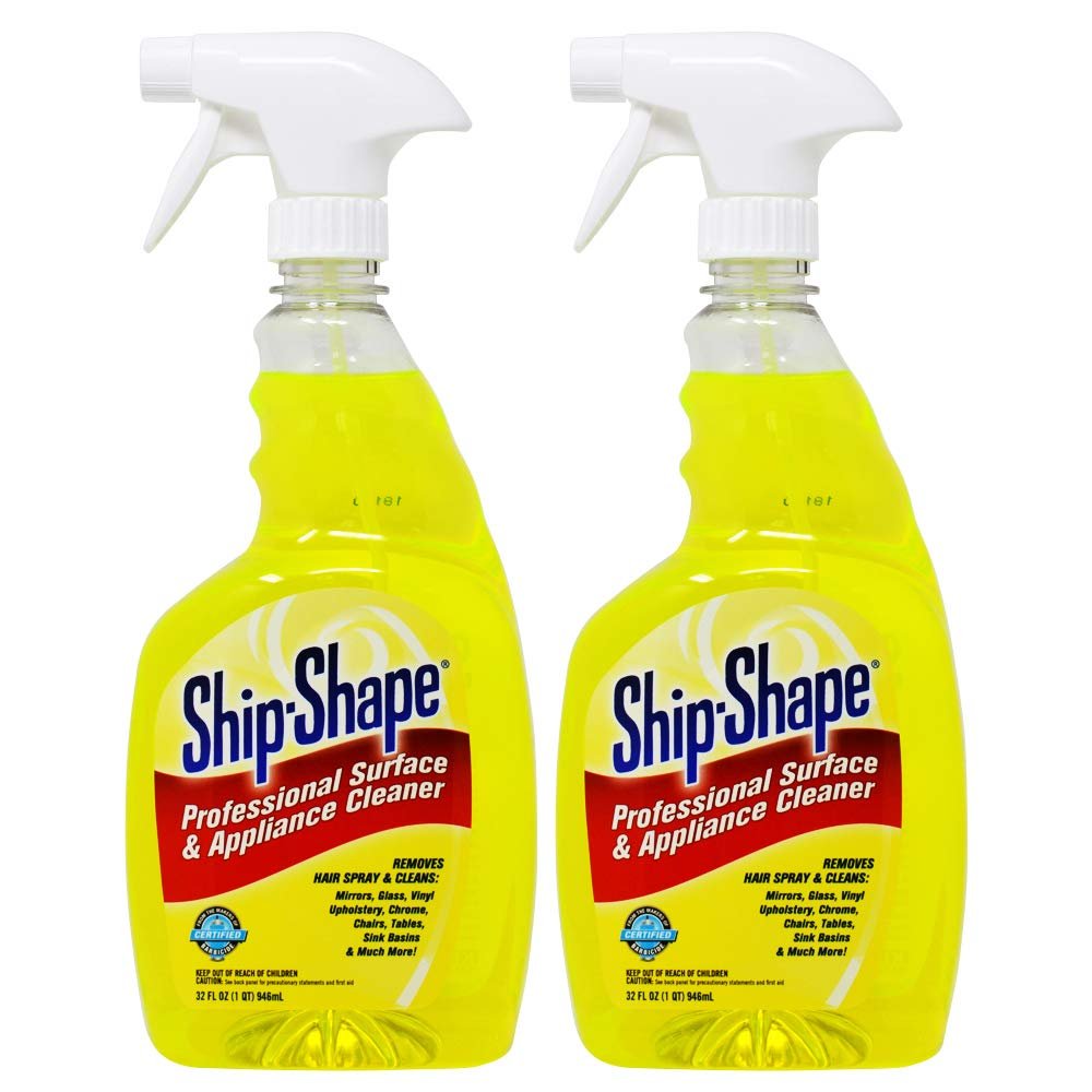 Ship-Shape Professional Surface & Appliance Cleaner - 2 Pack (32 Fl Oz Each) | All In One Salon Cleaning Spray | Streak-Free, Phosphate-Free Avelisse