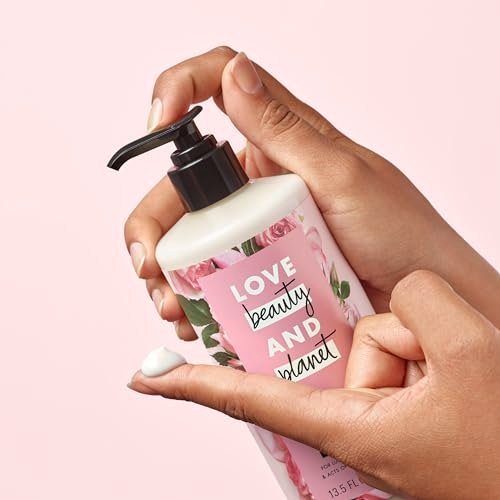 Love Beauty and Planet Delicious Glow Body Lotion Murumuru Butter & Rose for Soft, Glowing Skin, 13.5 oz Avelisse