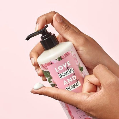 Love Beauty and Planet Delicious Glow Body Lotion Murumuru Butter & Rose for Soft, Glowing Skin, 13.5 oz Avelisse