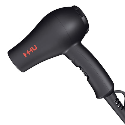 Travel Mini Hair Dryer - Ceramic Ionic 1000 Watts, Lightweight Blow Dryer for RV with 2 Speeds and Concentrator, Black Avelisse