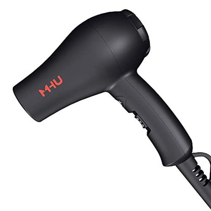 MHU Mini Blow Dryer 1000 Watts - Ceramic Ionic Compact Hair Dryer for Painting, Acrylic Pouring, Kids, and Travel - Black Avelisse