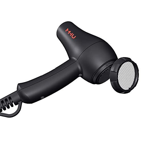 Travel Mini Hair Dryer - Ceramic Ionic 1000 Watts, Lightweight Blow Dryer for RV with 2 Speeds and Concentrator, Black Avelisse