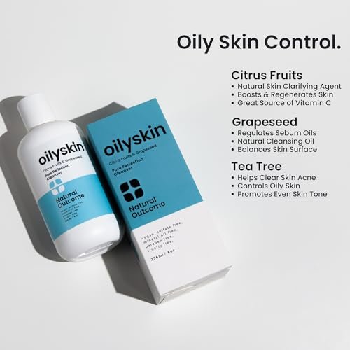 Natural Outcome Oily Skin Cleanser | Oil Control Daily Face Wash | Pore Hydrating Non-Greasy Cleansing Gel with Purifying Citrus Extracts | Sulfate & Cruelty Free | 8 oz - görsel 9