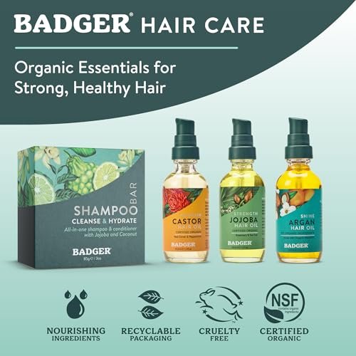 Badger Jojoba & Baobab Conditioning Shampoo Bar - Natural Vegan Hair Bar, 3 oz Avelisse