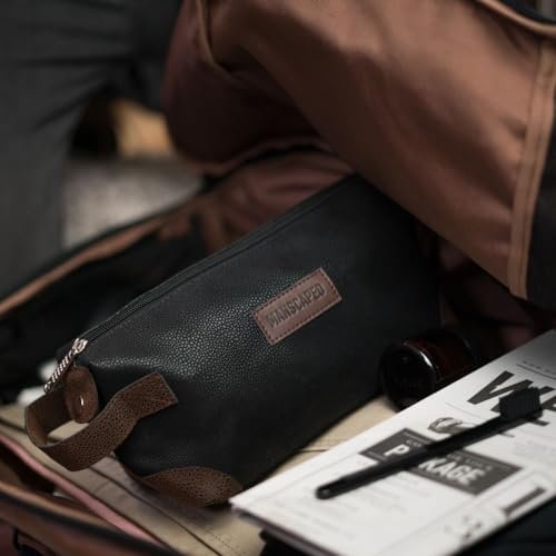 MANSCAPED® The Shed Men's Premium Quality Toiletry Bag – PU Leather Dopp Kit for Travel & Bathroom Organization Avelisse