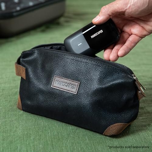 MANSCAPED® The Shed Men's Premium Quality Toiletry Bag – PU Leather Dopp Kit for Travel & Bathroom Organization Avelisse