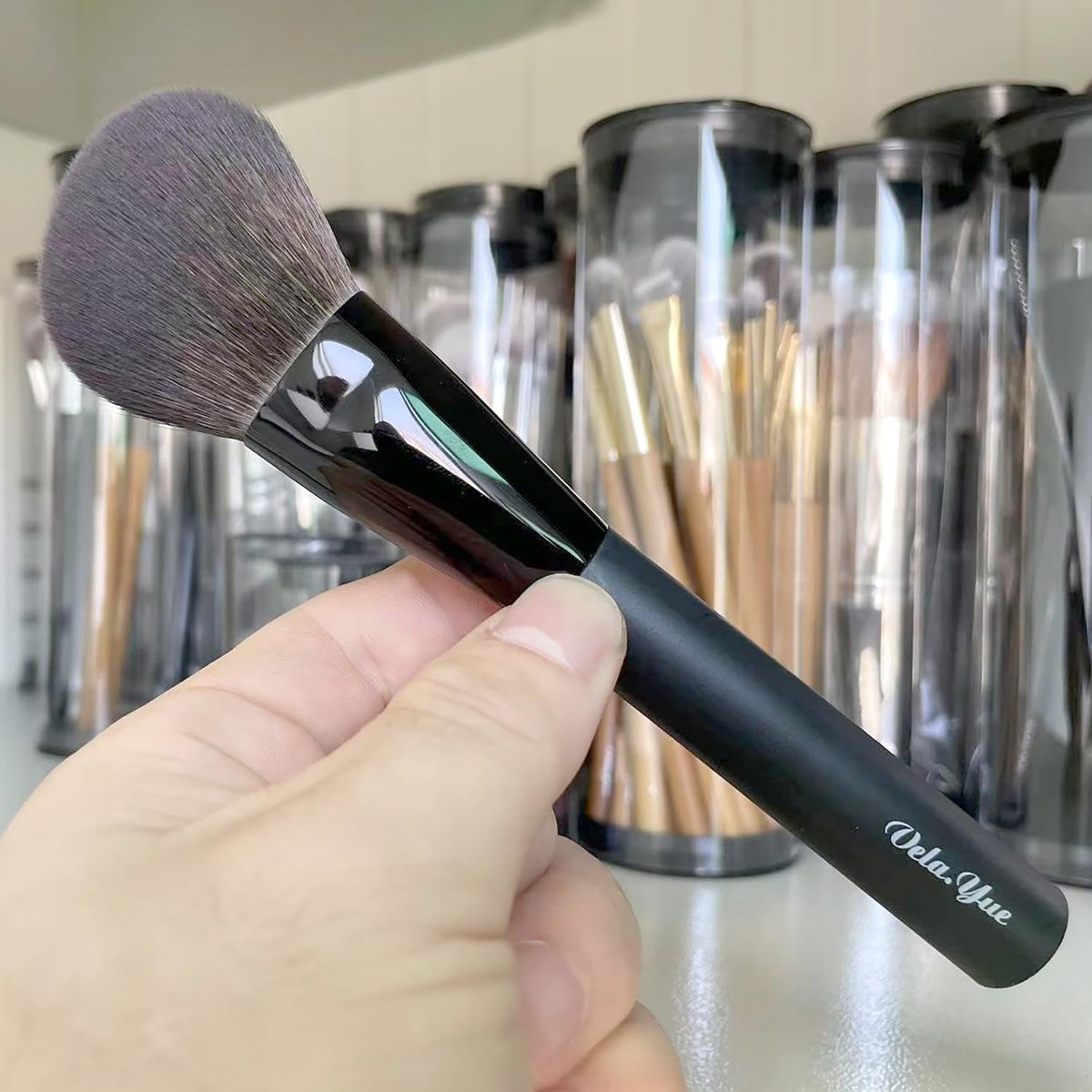 Vela.Yue Angled Blush Makeup Brush - Face Powder Blusher Bronzer Highlighter Contour Brush - görsel 3