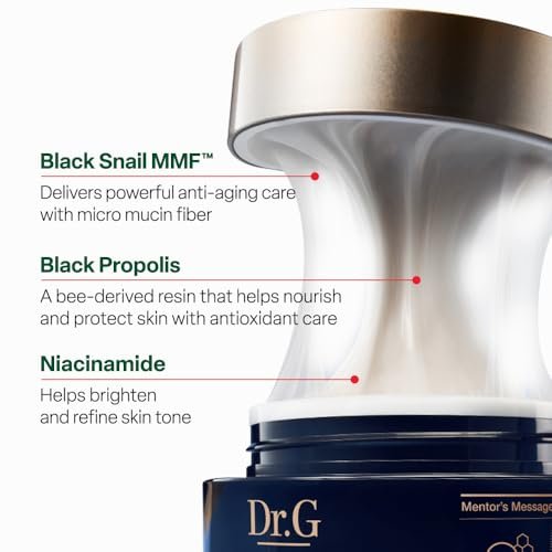 Dr. G Black Snail Cream - Korean Anti-Aging Face Moisturizer with Snail Mucin for Fine Lines, Firming & Elasticity, 1.69 fl oz - görsel 8