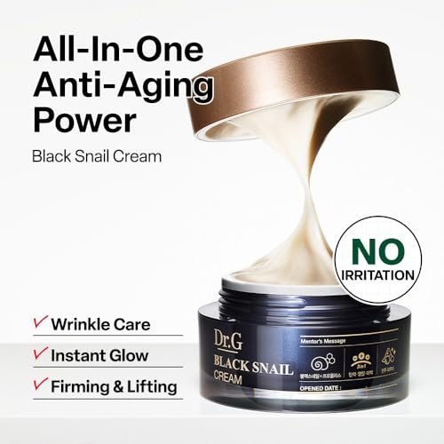 Dr. G Black Snail Cream - Korean Anti-Aging Face Moisturizer with Snail Mucin for Fine Lines, Firming & Elasticity, 1.69 fl oz - görsel 4