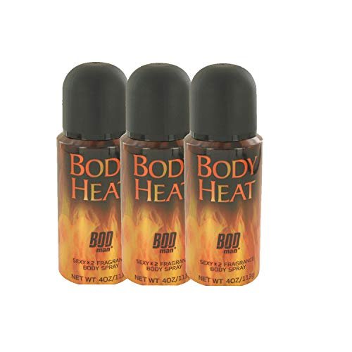 Parfums De Coeur Bod Man Body Heat Sexy X2 Fragrance Body Spray for Men, 4 oz (Pack of 3) Avelisse