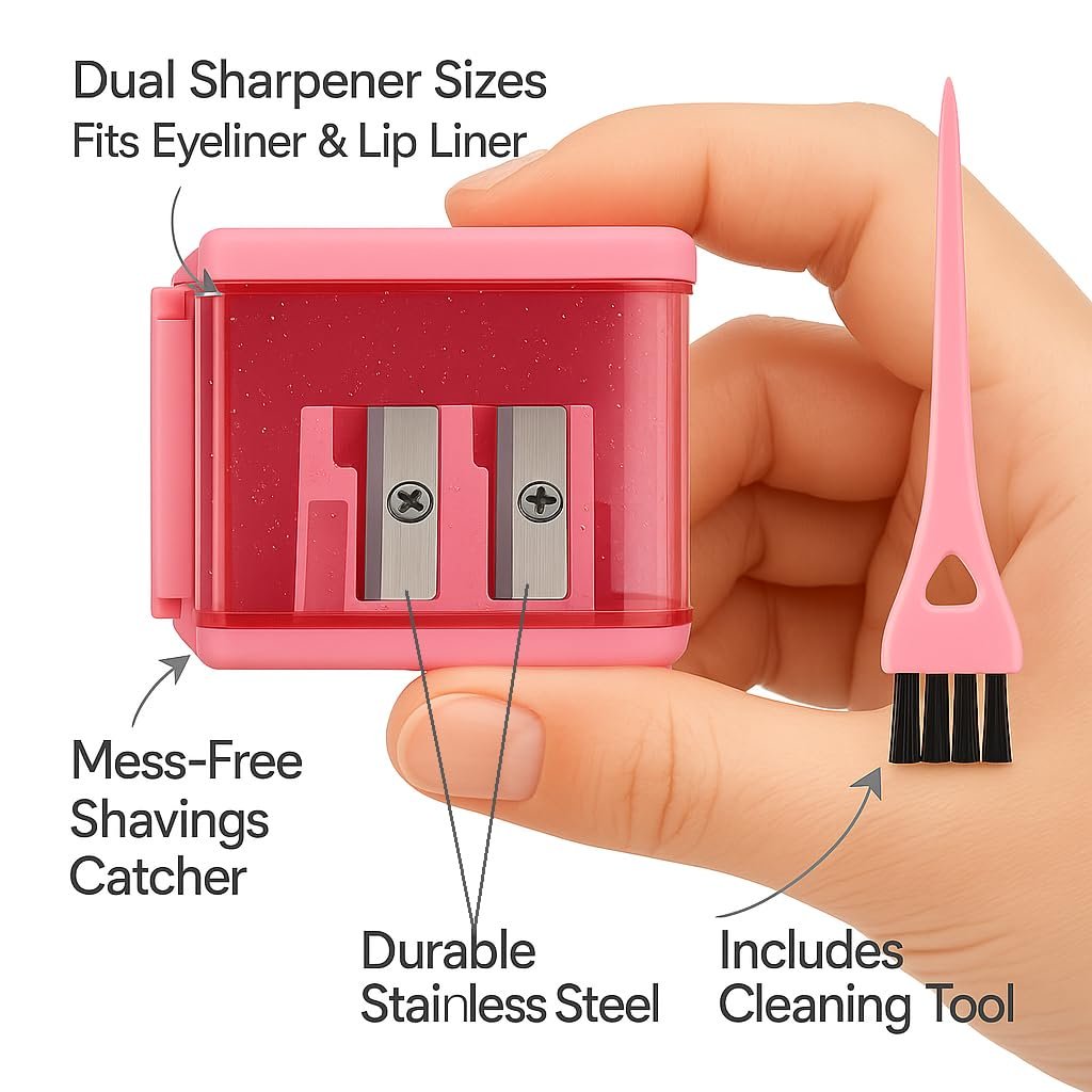 Vertex Bronze Eyeliner Pencil Sharpener – Perfect for Eye & Lip Liners, Large Brow Pencils, and Angled Wing Tips - görsel 7