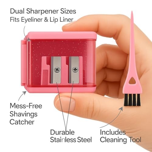 Vertex Bronze Eyeliner Pencil Sharpener – Perfect for Eye & Lip Liners, Large Brow Pencils, and Angled Wing Tips - görsel 8