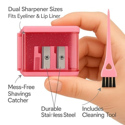 Vertex Bronze Eyeliner Pencil Sharpener – Perfect for Eye & Lip Liners, Large Brow Pencils, and Angled Wing Tips