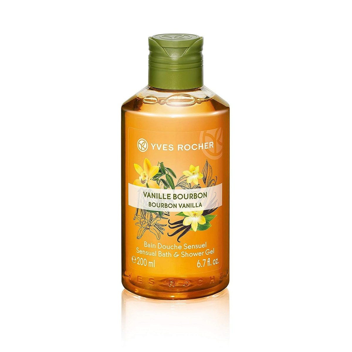 Yves Rocher Les Plaisirs Nature Sensual Bath & Shower Gel Bourbon Vanilla - 200 ml / 6.7 fl oz - görsel 1