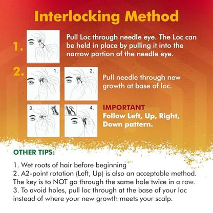 Lion Locs Interlocking Tools for Locs – Sisterlock & Dreadlocks Starter Kit with 2 Locking Needles (Large + Small Pin), Chrome