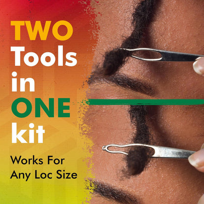 Lion Locs Interlocking Tools for Locs – Sisterlock & Dreadlocks Starter Kit with 2 Locking Needles (Large + Small Pin), Chrome
