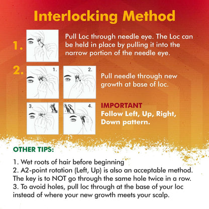 Lion Locs Interlocking Tools for Locs – Sisterlock & Dreadlocks Starter Kit with 2 Locking Needles (Large + Small Pin), Chrome