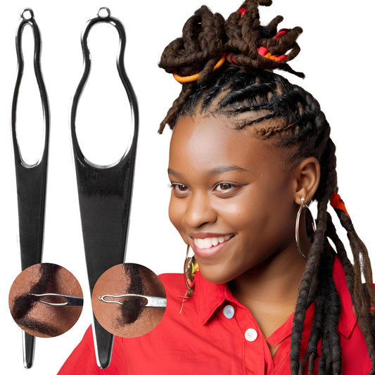 Lion Locs Interlocking Tools for Locs – Sisterlock & Dreadlocks Starter Kit with 2 Locking Needles (Large + Small Pin), Chrome