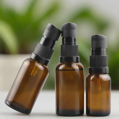 TUPWEL 2-Pack Amber Glass Refillable Pump Lotion Bottles - 100ml/3.4oz for Makeup Foundation, Skin Care Cream, Essential Oils - görsel 14