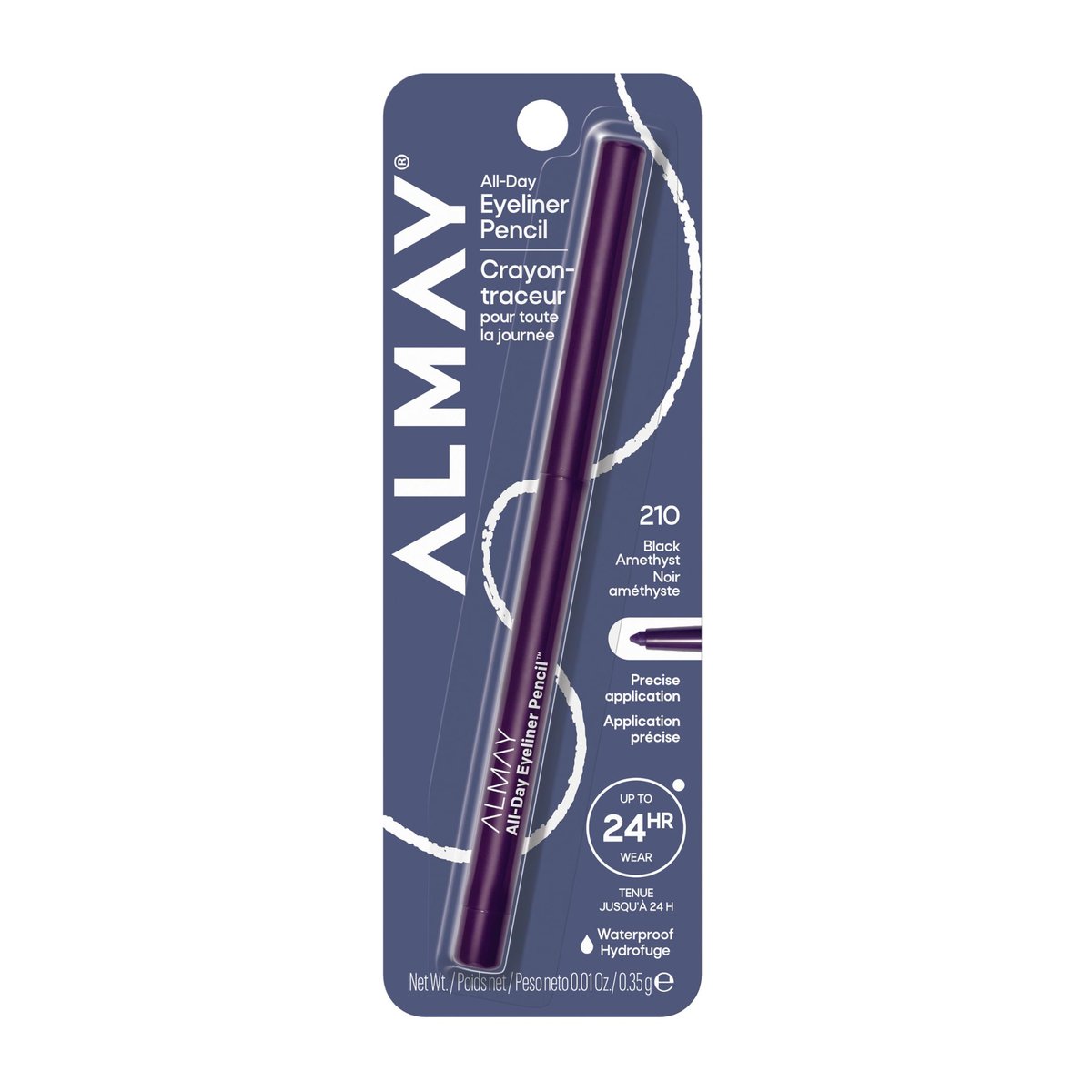 Almay All-Day Eyeliner Pencil - Black Amethyst - Hypoallergenic, Cruelty-Free, Long Wearing & Water Resistant - görsel 2