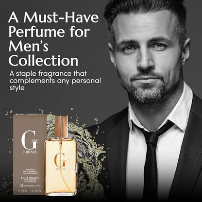 PB ParfumsBelcam G eàu Bronze Eau de Toilette Spray for Men – 3.4 Fl Oz Aquatic Woody Cologne with Citrus, Lavender & Patchouli Avelisse