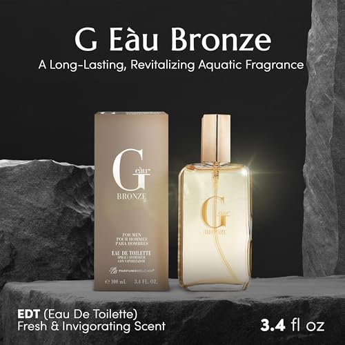 PB ParfumsBelcam G eàu Bronze Eau de Toilette Spray for Men – 3.4 Fl Oz Aquatic Woody Cologne with Citrus, Lavender & Patchouli Avelisse