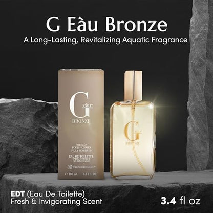 PB ParfumsBelcam G eàu Bronze Eau de Toilette Spray for Men – 3.4 Fl Oz Aquatic Woody Cologne with Citrus, Lavender & Patchouli Avelisse