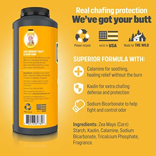 Anti Monkey Butt Body Powder for Women & Men - Talc-Free Hypoallergenic Anti-Chafing Powder - Absorbs Sweat & Fights Friction with Calamine - 8 oz (Pack of 2) - görsel 10