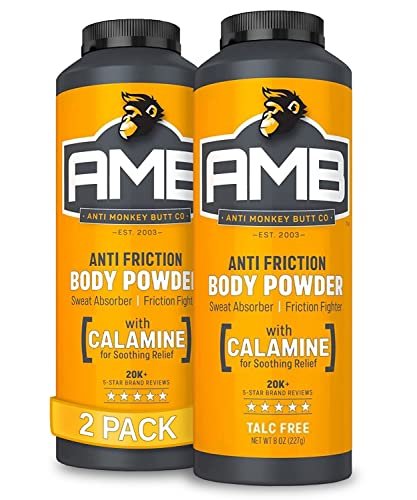 Anti Monkey Butt Body Powder for Women & Men - Talc-Free Hypoallergenic Anti-Chafing Powder - Absorbs Sweat & Fights Friction with Calamine - 8 oz (Pack of 2) - görsel 2