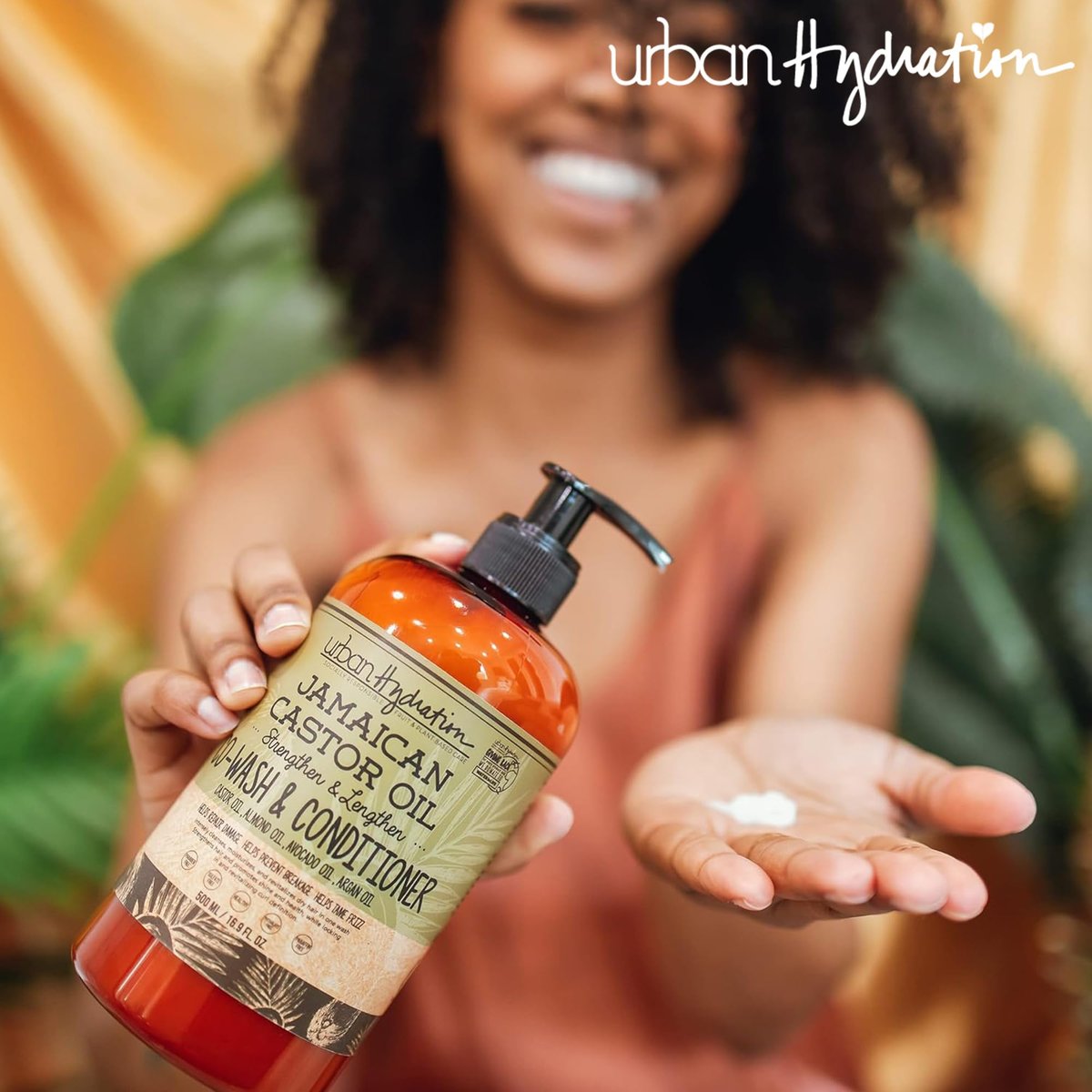 Urban Hydration Jamaican Castor Oil Co-Wash and Conditioner - Sulfate, Paraben & Dye Free - Cleanses, Hydrates & Repairs Damage for Soft, Strong & Shiny Hair - All Hair Types - 16.9 Fl Oz Avelisse
