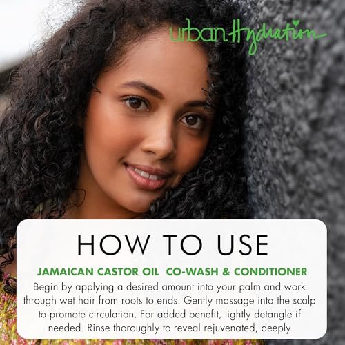 Urban Hydration Jamaican Castor Oil Co-Wash and Conditioner - Sulfate, Paraben & Dye Free - Cleanses, Hydrates & Repairs Damage for Soft, Strong & Shiny Hair - All Hair Types - 16.9 Fl Oz Avelisse