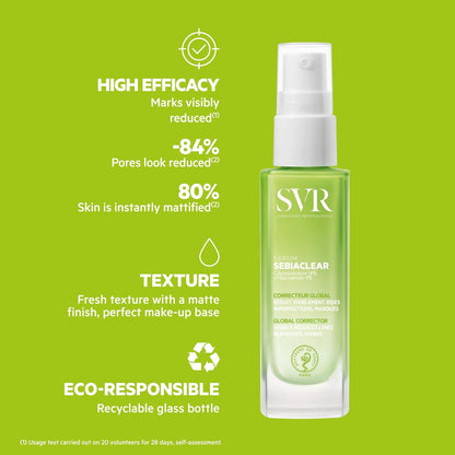 SVR Sebiaclear Face Serum - Retinol Alternative with Niacinamide & Hyaluronic Acid for Sensitive Oily Skin, Reduce Fine Lines & Breakouts, 1 fl.oz Avelisse