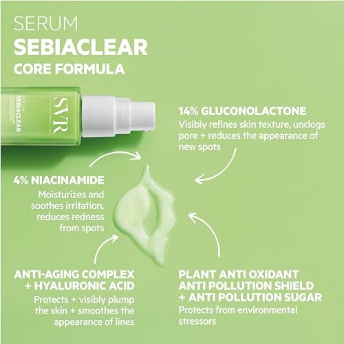 SVR Sebiaclear Face Serum - Retinol Alternative with Niacinamide & Hyaluronic Acid for Sensitive Oily Skin, Reduce Fine Lines & Breakouts, 1 fl.oz Avelisse