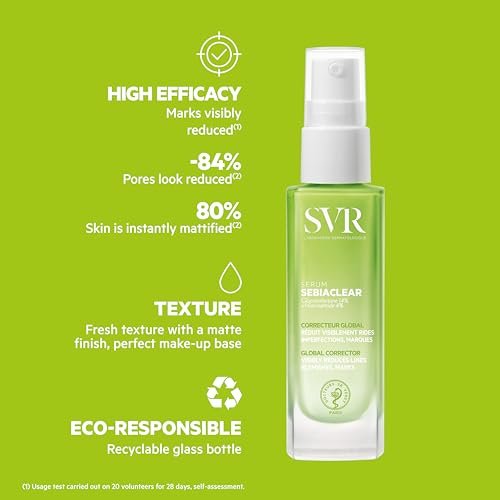SVR Sebiaclear Face Serum - Retinol Alternative with Niacinamide & Hyaluronic Acid for Sensitive Oily Skin, Reduce Fine Lines & Breakouts, 1 fl.oz Avelisse