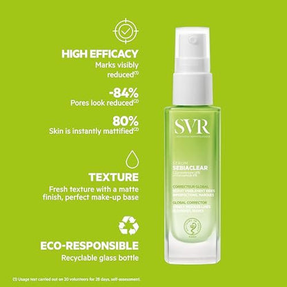 SVR Sebiaclear Face Serum - Retinol Alternative with Niacinamide & Hyaluronic Acid for Sensitive Oily Skin, Reduce Fine Lines & Breakouts, 1 fl.oz Avelisse