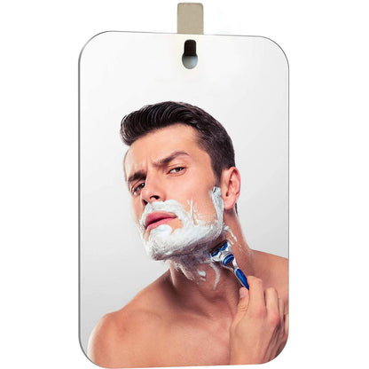 APHUIME Deluxe Large Fogless Shower Mirror - 7.48 x 11 Inch Anti-Fog Shaving Mirror with Hook, Shatterproof Acrylic Bathroom Mirror