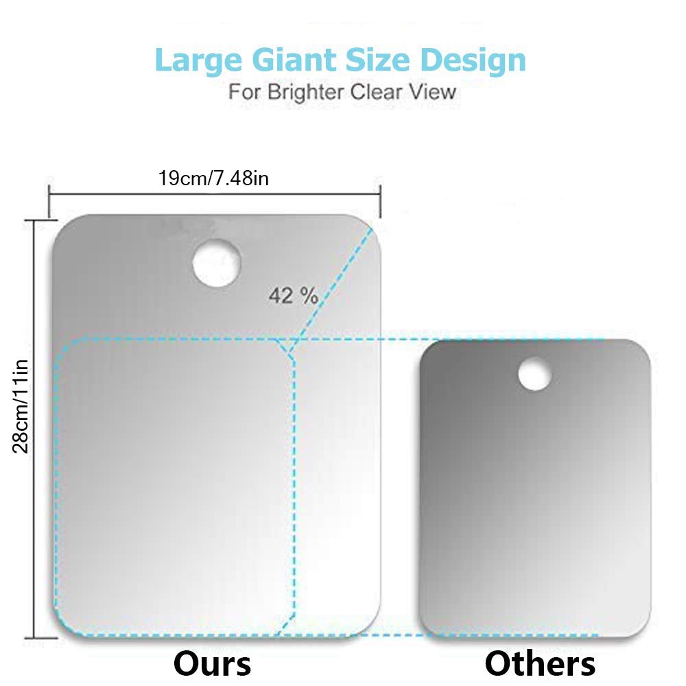 APHUIME Deluxe Large Fogless Shower Mirror - 7.48 x 11 Inch Anti-Fog Shaving Mirror with Hook, Shatterproof Acrylic Bathroom Mirror - görsel 5