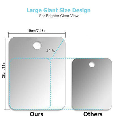 APHUIME Deluxe Large Fogless Shower Mirror - 7.48 x 11 Inch Anti-Fog Shaving Mirror with Hook, Shatterproof Acrylic Bathroom Mirror